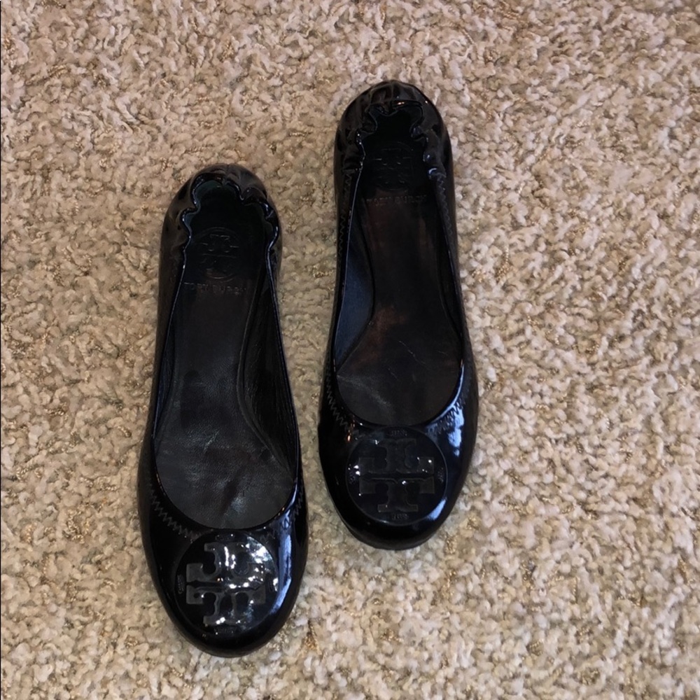 Black on black Tory Burch flats